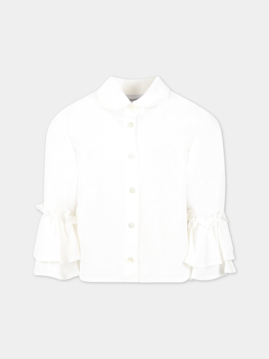 White shirt for girl with ruffles
